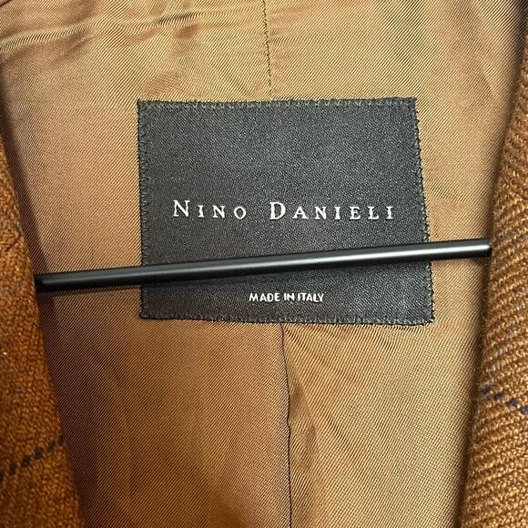Nino Danieli Blazer Men's Size Small Brown Check Straight Fit Suit Button Front - Picture 5 of 5